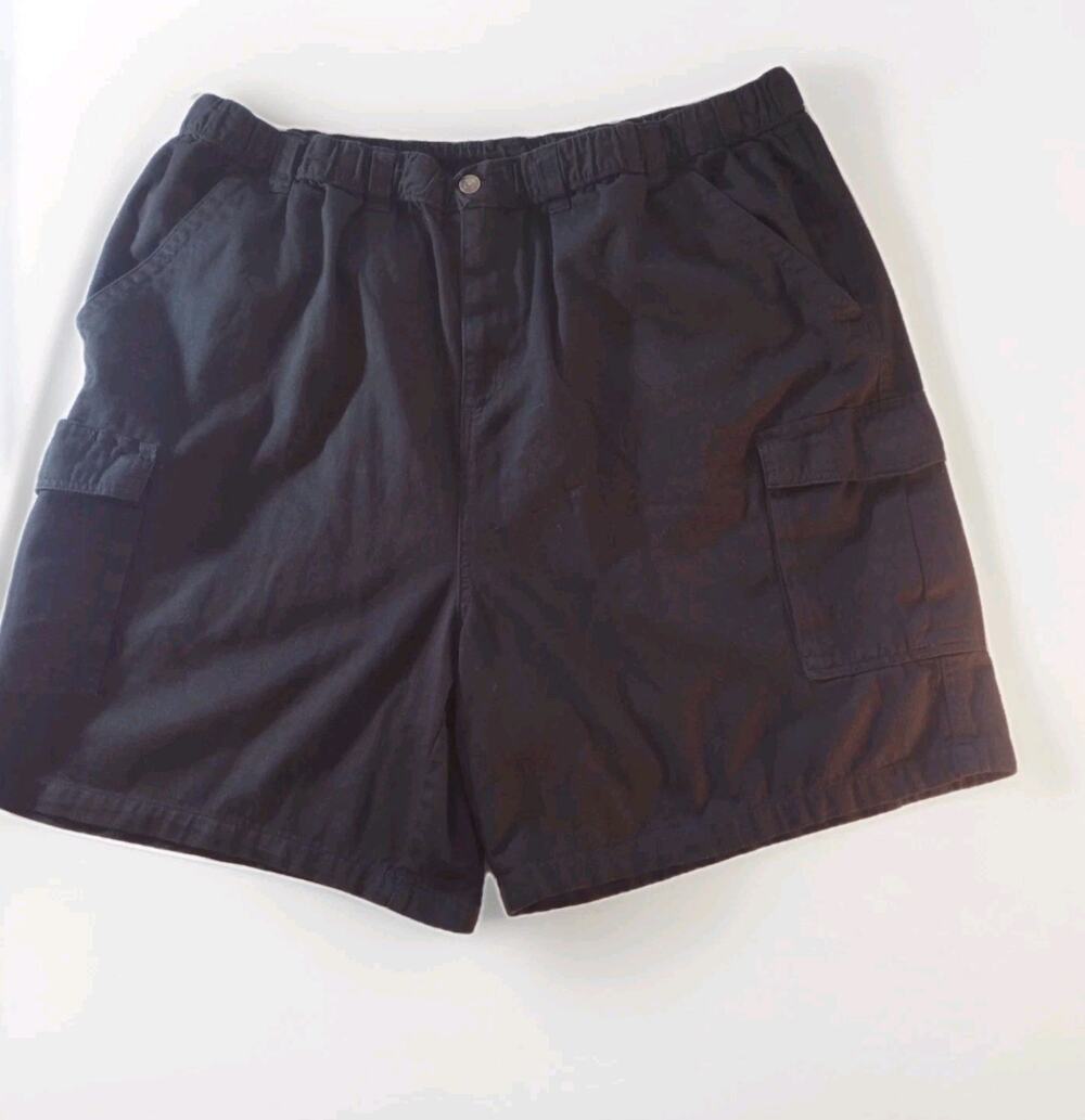 Men's Cargo Shorts 3XL Black 100% cotton comfort fit Athletic Boulder Creek